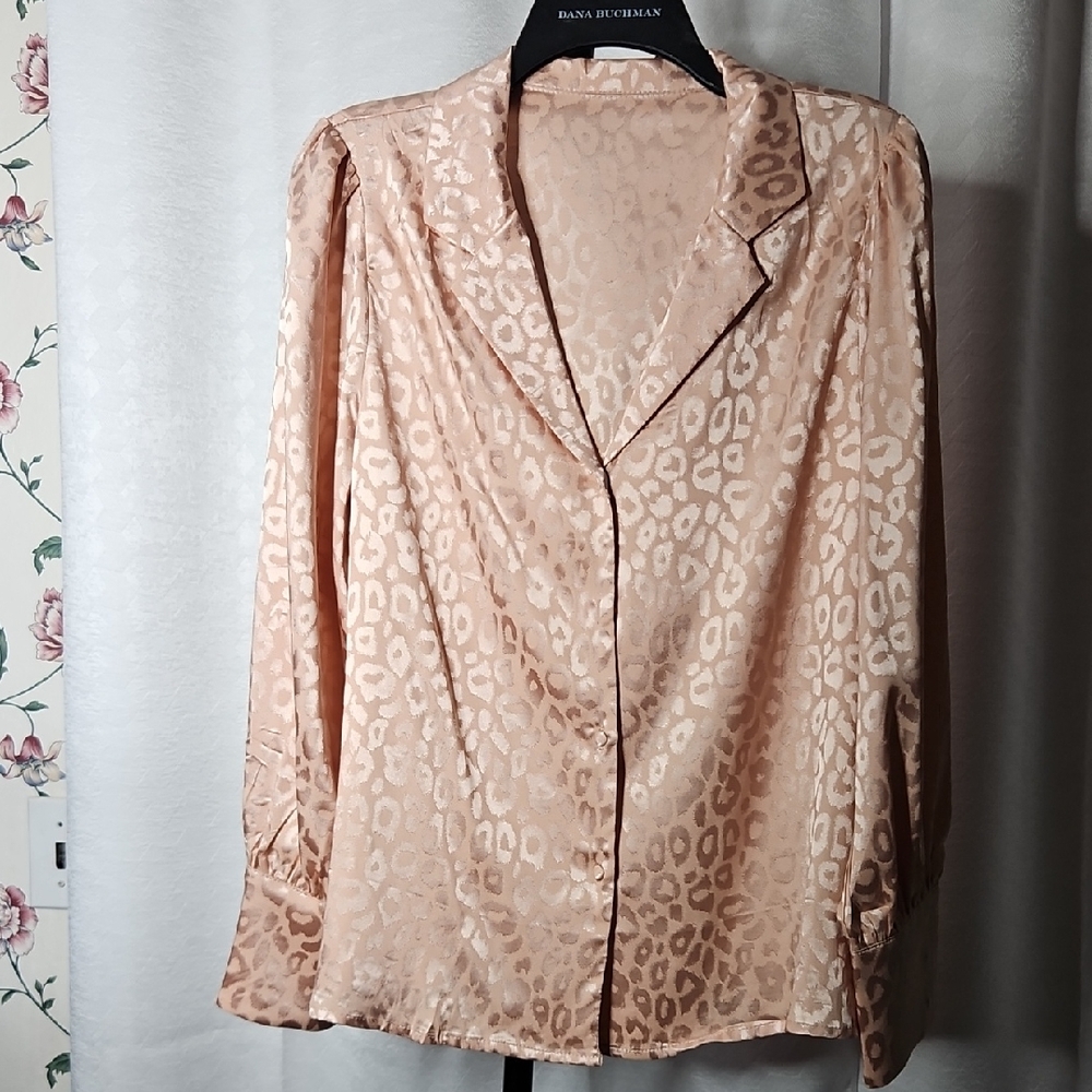 Leopard Print Satin Blouse